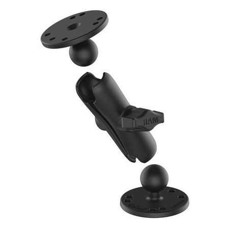 RAM® Suport universal cu bilă dublă cu două plăci rotunde - Dimensiune B Mediu