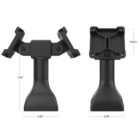 RAM® 7" Pedestal Mount cu adaptoare VESA duble de 75mm