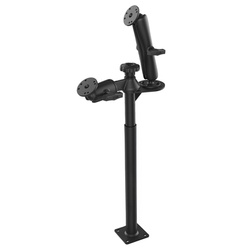 RAM® Tele-Pole™ cu stâlpi de 12" și 18" și suport dublu cu bilă