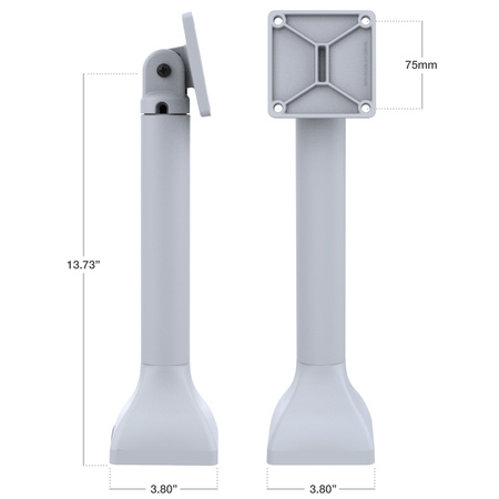 Suport pe piedestal RAM® 14" cu model VESA de 75 mm - Gri