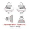 RAM® X-Grip® Suport mare pentru telefon cu ventuză Twist-Lock™ - Mediu