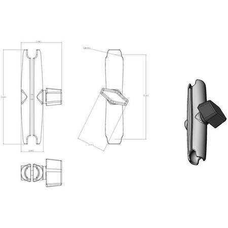 RAM® Braț dublu - dimensiune A lung
