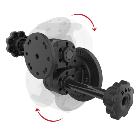 RAM® Suport magnetic cu pivot dublu drept cu buton