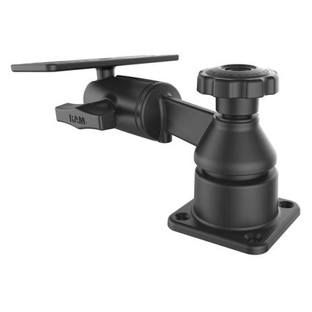 RAM® Suport orizontal cu braț oscilant de 6" cu placă dreptunghiulară cu bilă și soclu