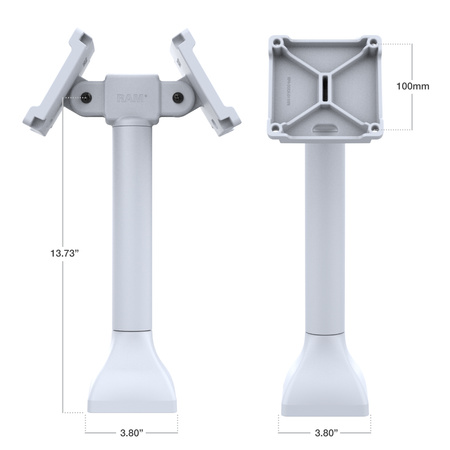 RAM® Suport pe piedestal de 14" cu două adaptoare VESA de 100 mm - Gri