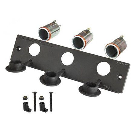 RAM® Tough-Box™ placă frontală de 2" cu trei prize de 12V pentru brichete