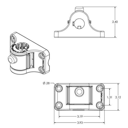 RAM® Tube Jr.™ cu RAM® Universal Adapt-A-Post™ Bulkhead Base