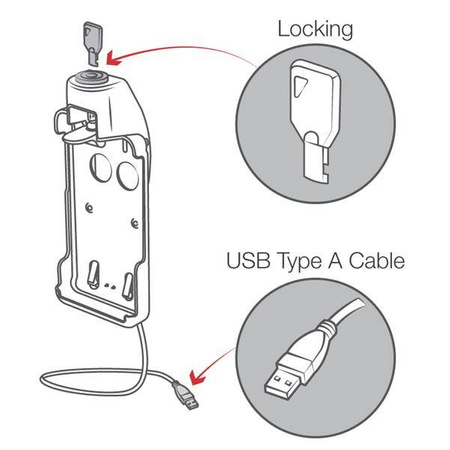 RAM® EZ-Roll'r™ Dock de blocare alimentat pentru Sonim XP5s