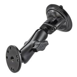 RAM® Twist-Lock™ Suction Cup Double Ball Mount cu placă rotundă - Mediu