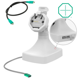 GDS® Uni-Conn™ Dock alimentat cu înclinare și pivotare cu USB-C + date - Gri