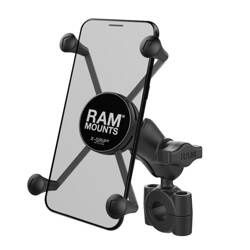 RAM® X-Grip® Suport mare pentru telefon cu bază pentru șină medie Torque™ - braț scurt